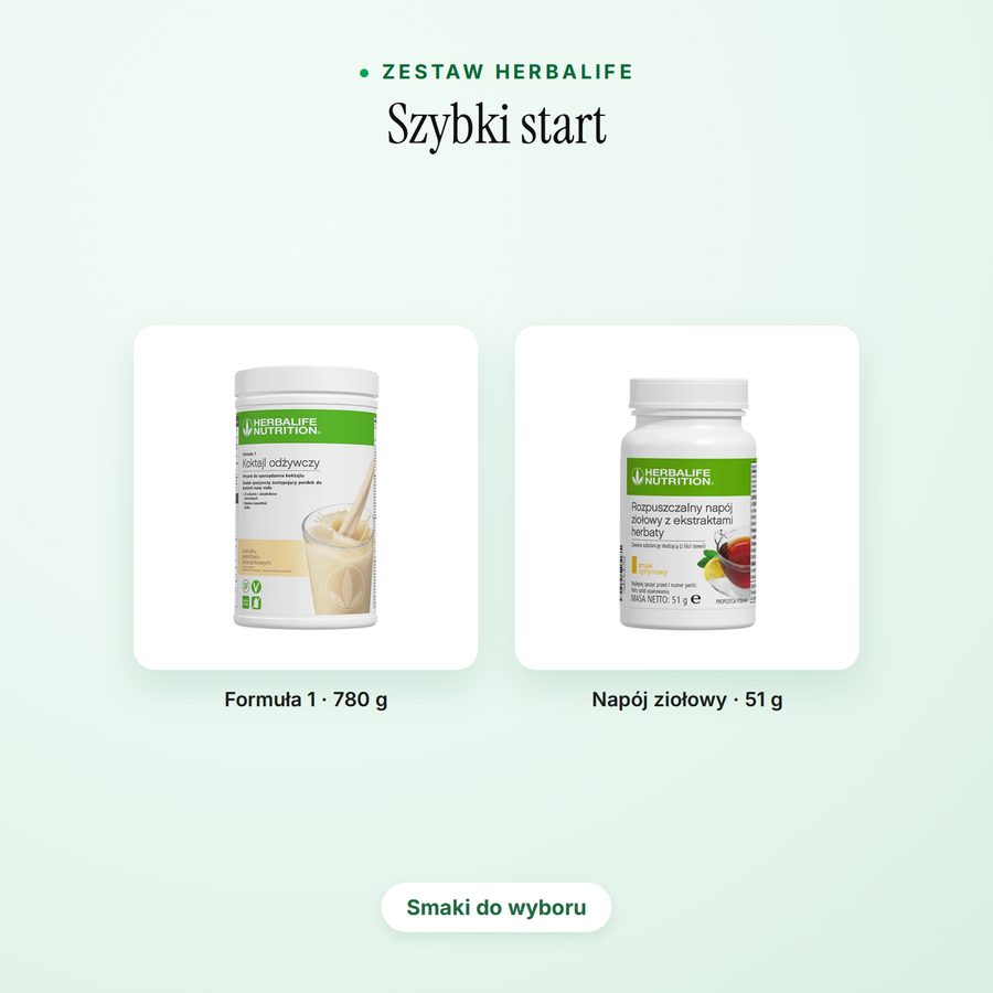 Szybki start — koktajl Formuła 1 + napój ziołowy