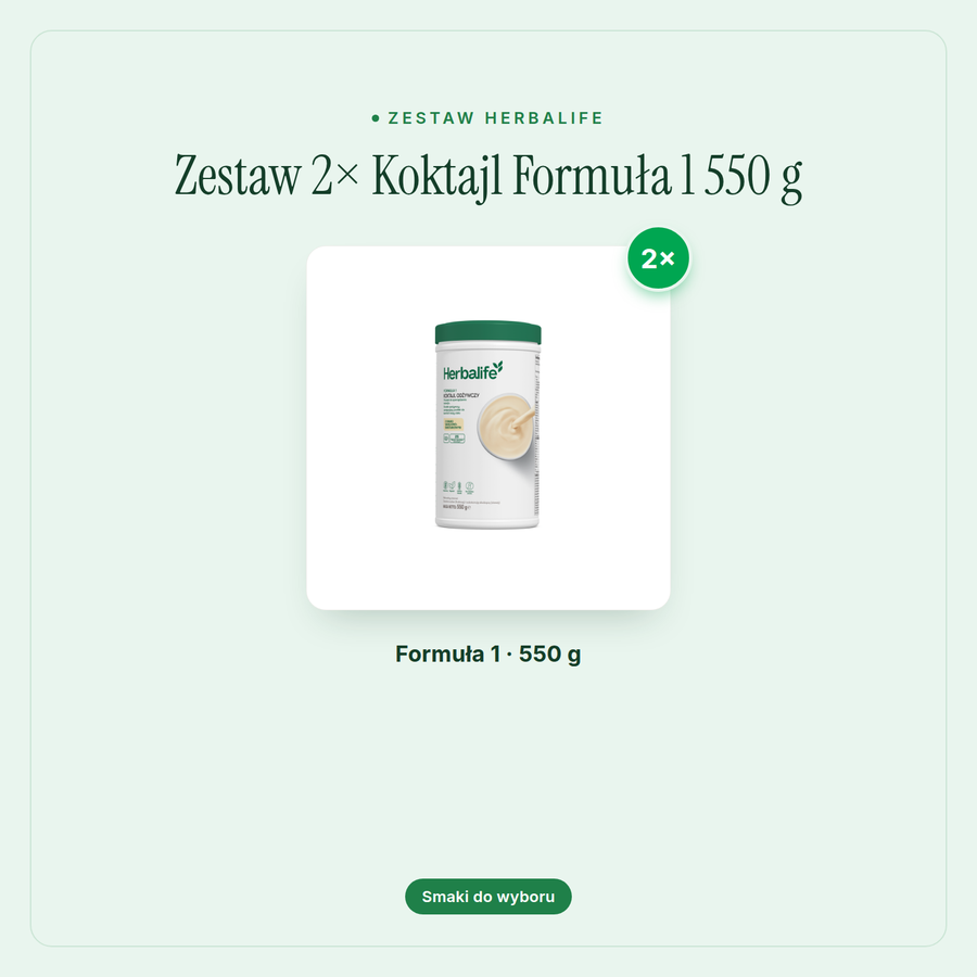Zestaw 2× Koktajl Formuła 1 550 g — smaki do wyboru